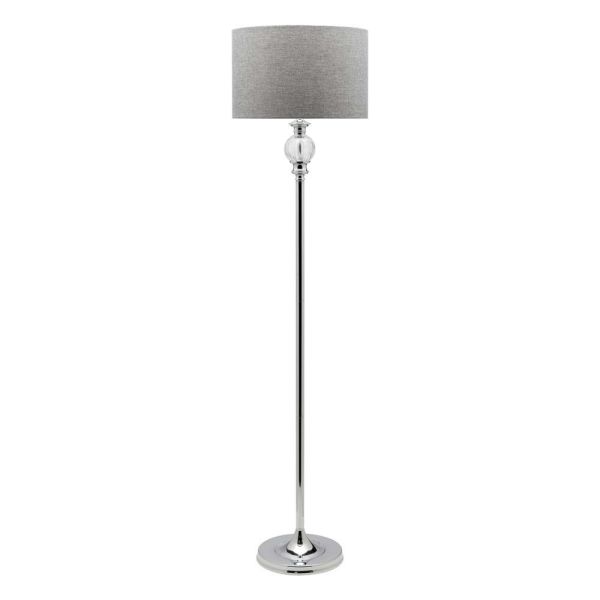Cougar Lighting Beverly Floor Lamp Chrome with Grey Shade