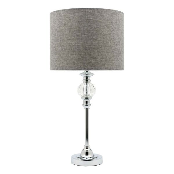 Cougar Lighting Beverly Table Lamp Chrome with Grey Shade