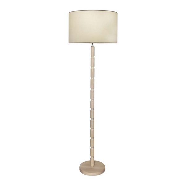 Cougar Lighting Emma Floor Lamp in Timber with Off White Shade