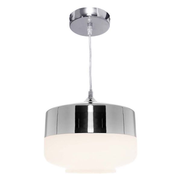 Cougar Lighting Turner Pendant Chrome with Opal Glass